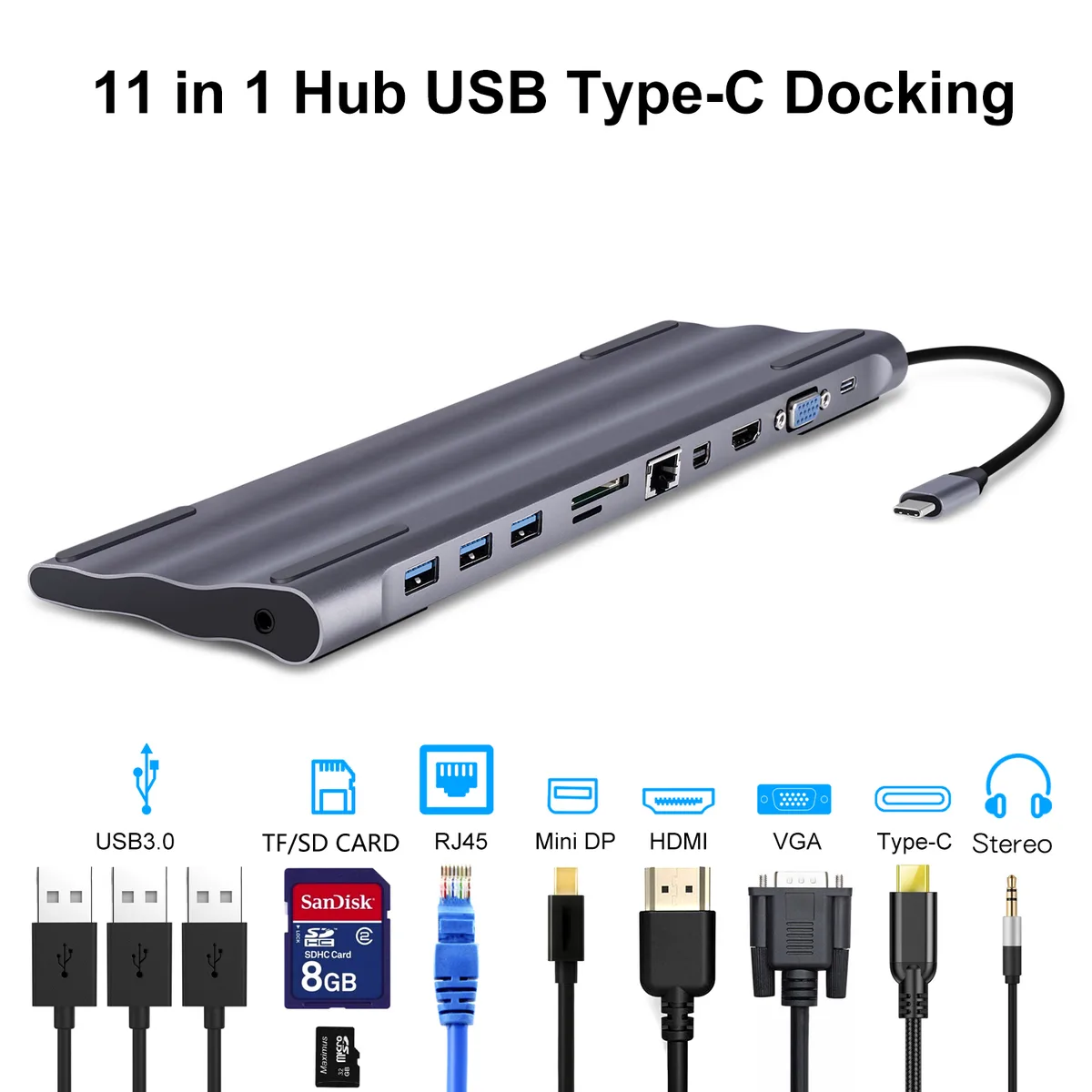 DIDA DIDA 11 in 1 USB-C Docking Station Aluminum Gray — product photo