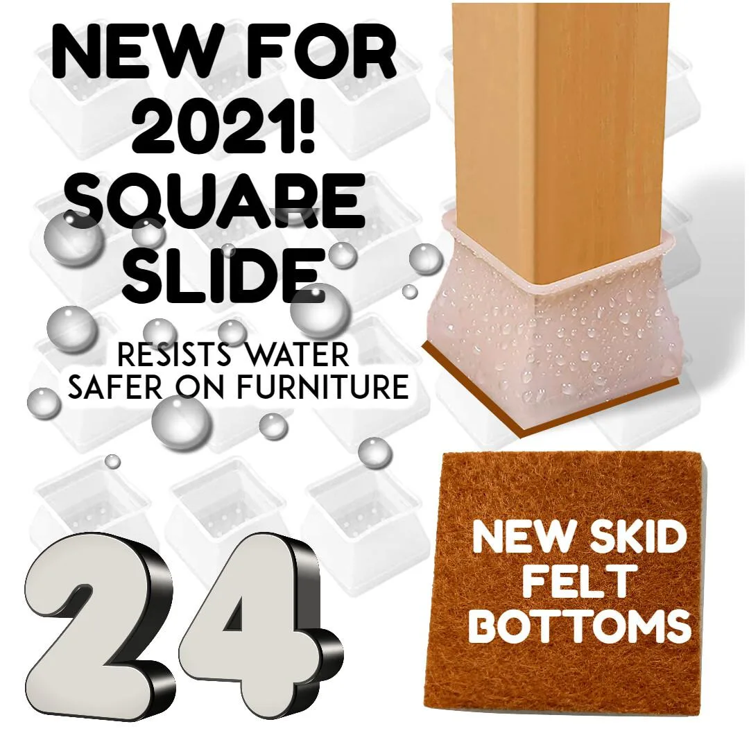Product Ace Product Ace 24PC Silicone Chair Leg Caps White No Slide — product photo