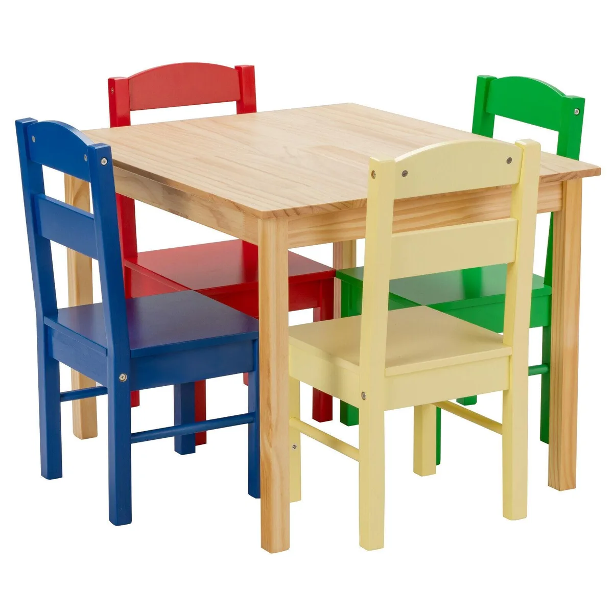 SlickBlue SlickBlue 5-piece Kids Pine Wood Multicolor Table Chair Set — product photo