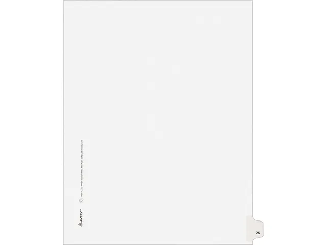 Avery Avery 1025 Tab Dividers Legal Side Tab 25 Pack 11 x 8 1/2 — product photo