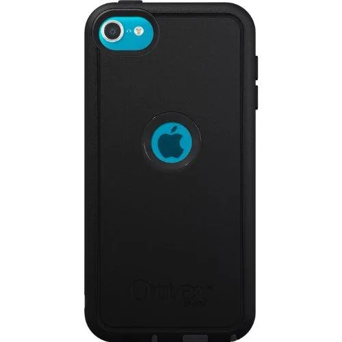 Black rugged protective case with dual-layer construction for iPod Touch 5th generation