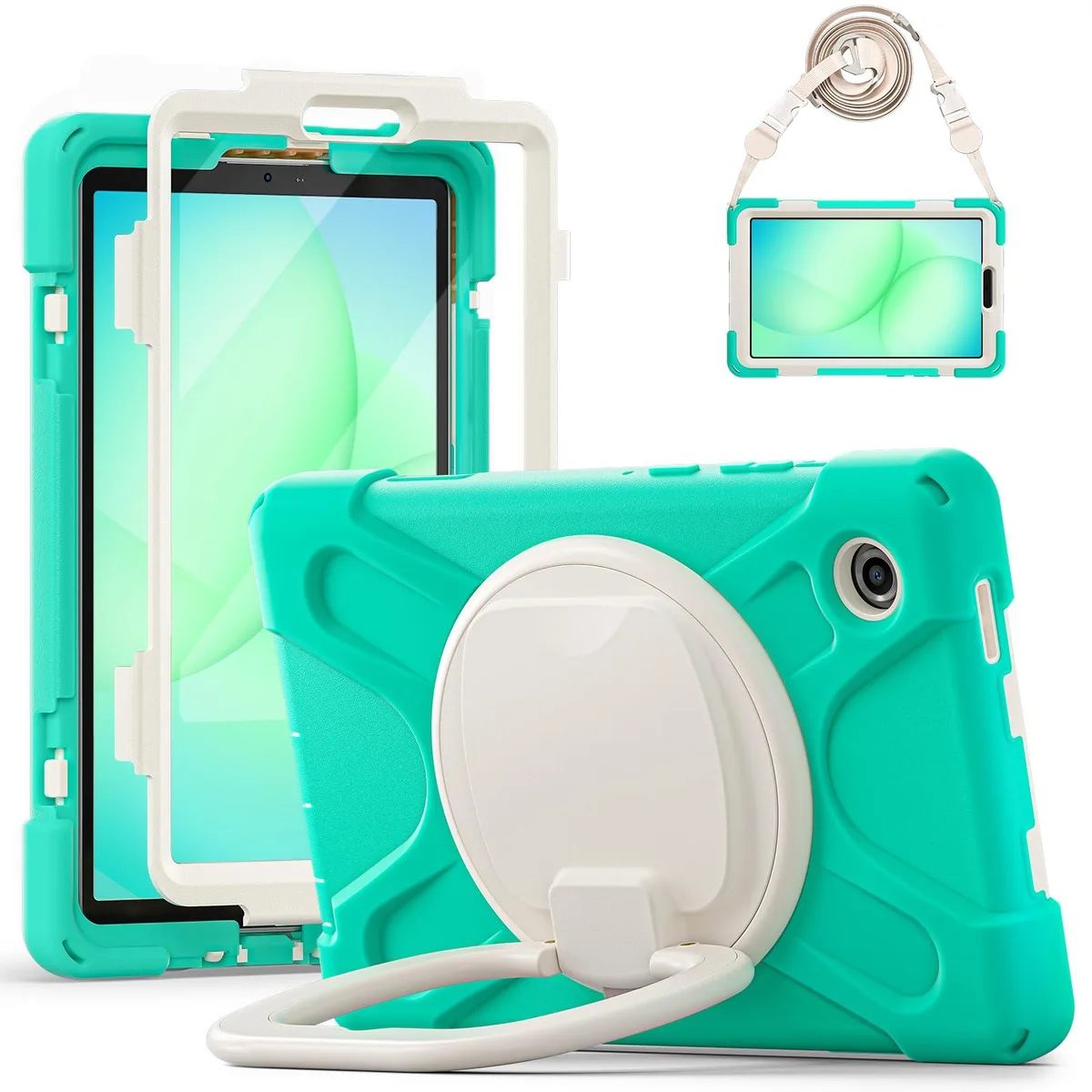 Timoom Timoom Rugged Silicone Case 8.7" 360° Kickstand Strap S Pen Holder Mint Green — product photo