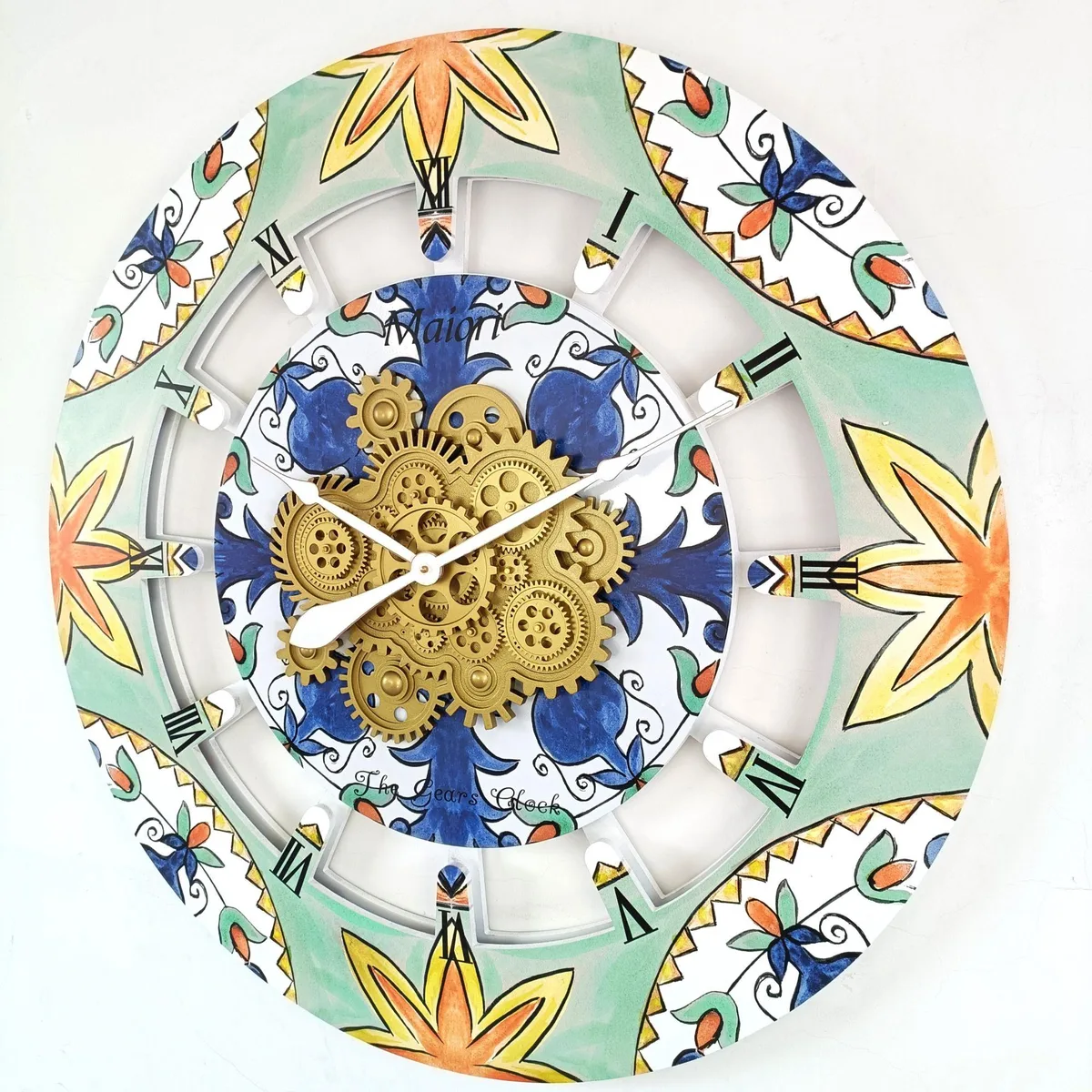 The Gears Clock The Gears Clock Italy Line 24 inch Round 36 inch Wall Clock Maiori — product photo