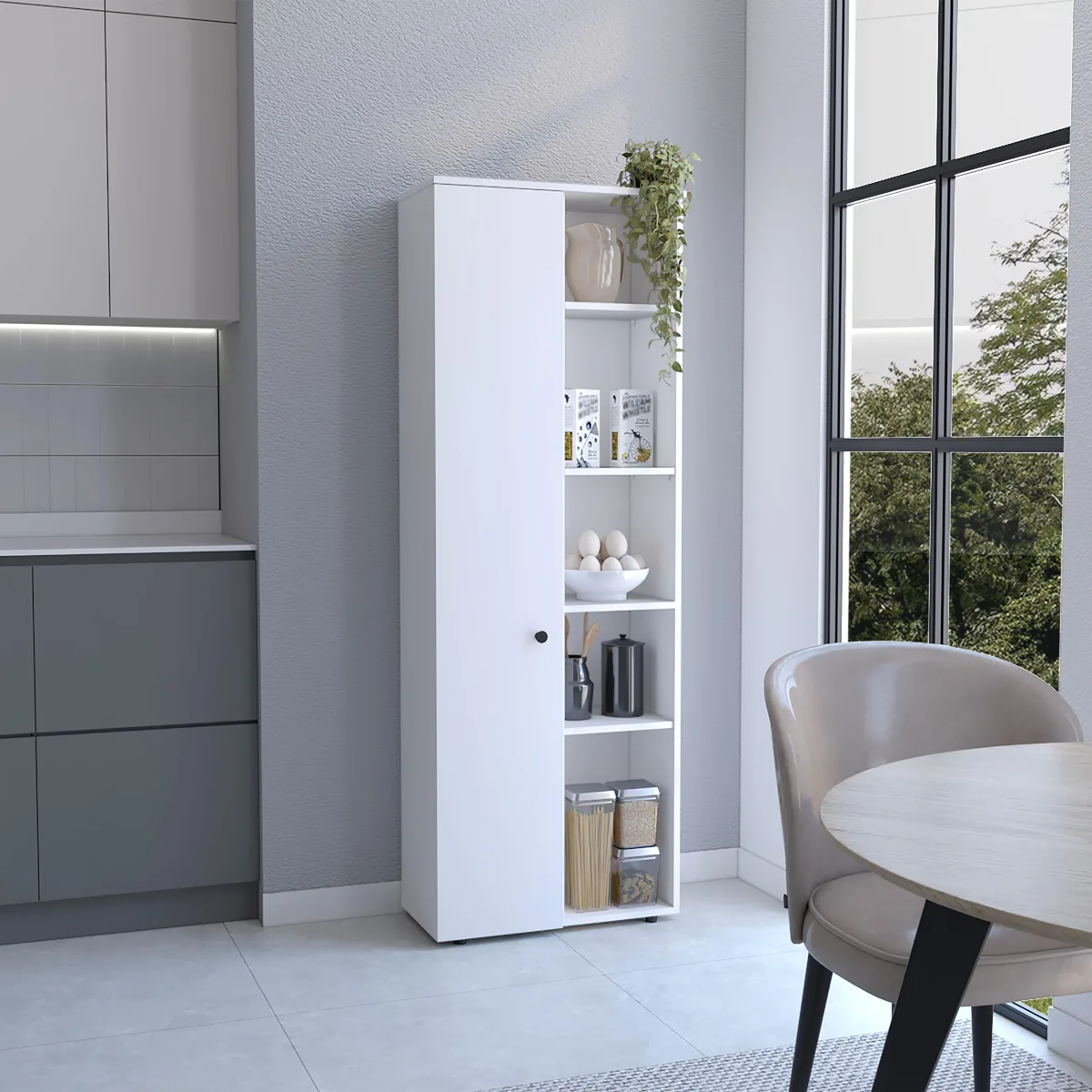tuphen tuphen Hoyt Kitchen Pantry Storage Cabinet 10 Compartments White — product photo
