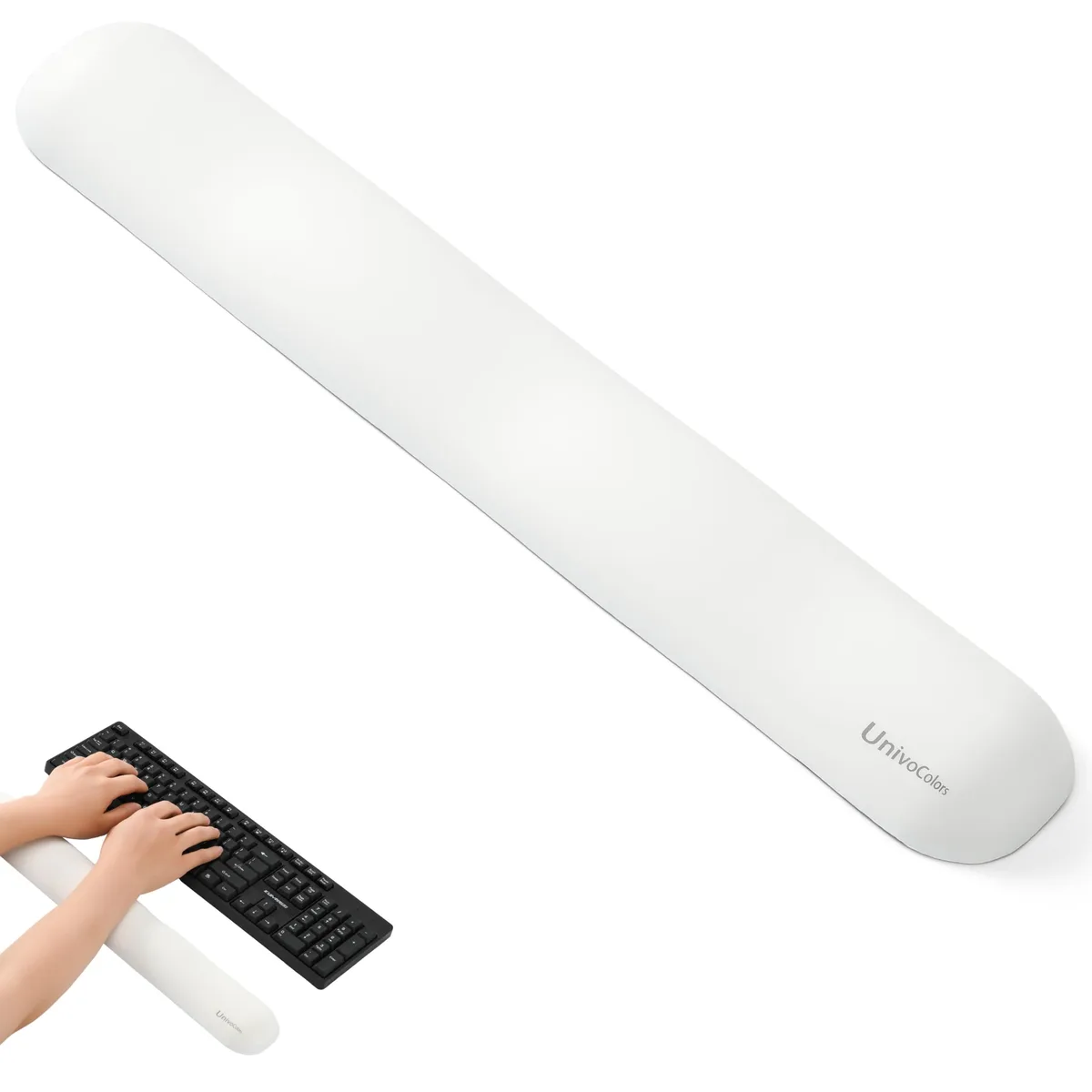 univo colors KR69US Wrist Rest White 43 cm x 7 cm x 2.2 cm — product photo