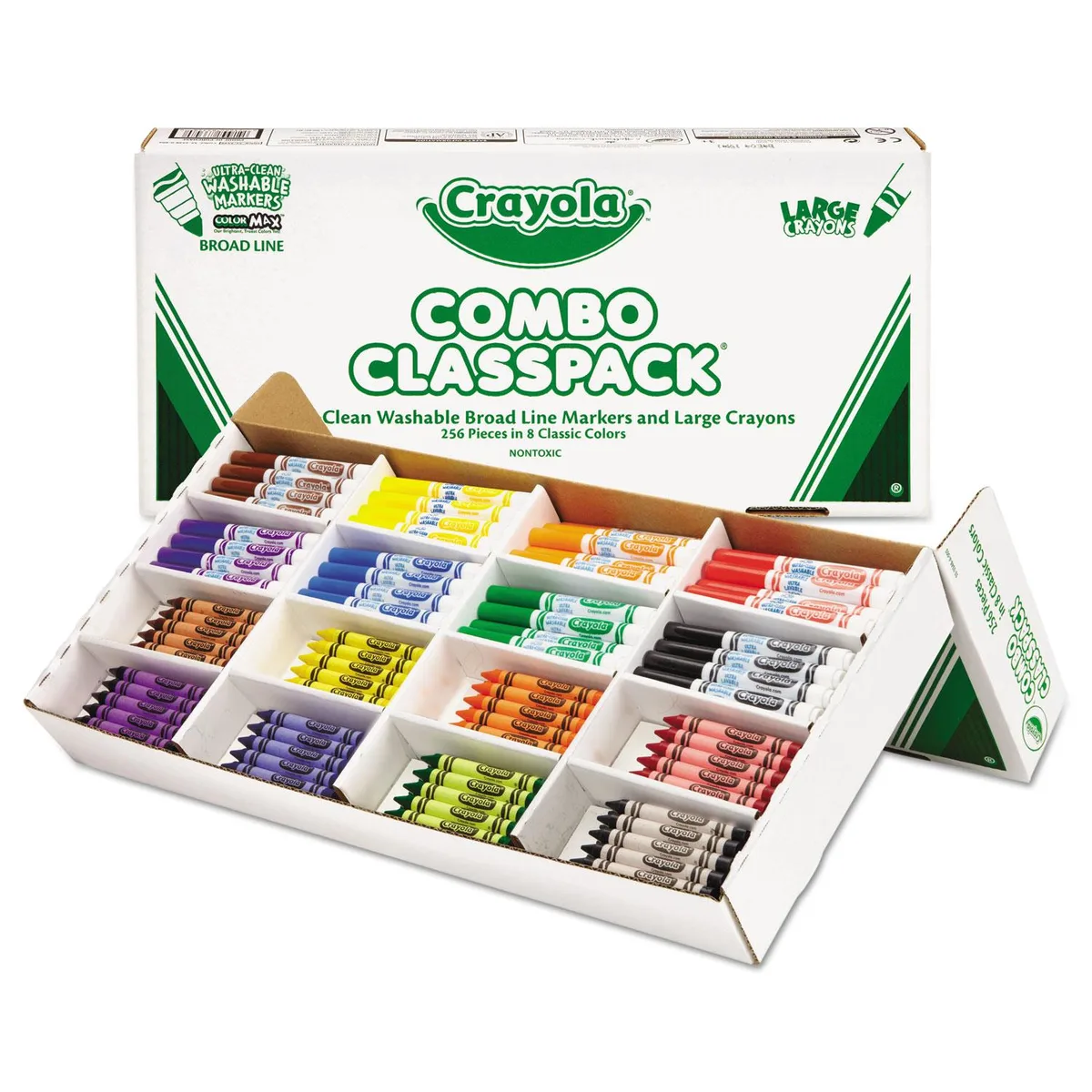 Crayola Crayola 523348 Classpack Crayons &amp; Markers 8 Colors 128 Each 256 Box — product photo