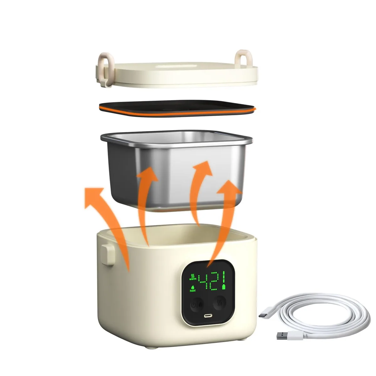 DNBeffulgent DNBeffulgent FH-2A thermo pot 800 ml 14000 mAh beige — product photo