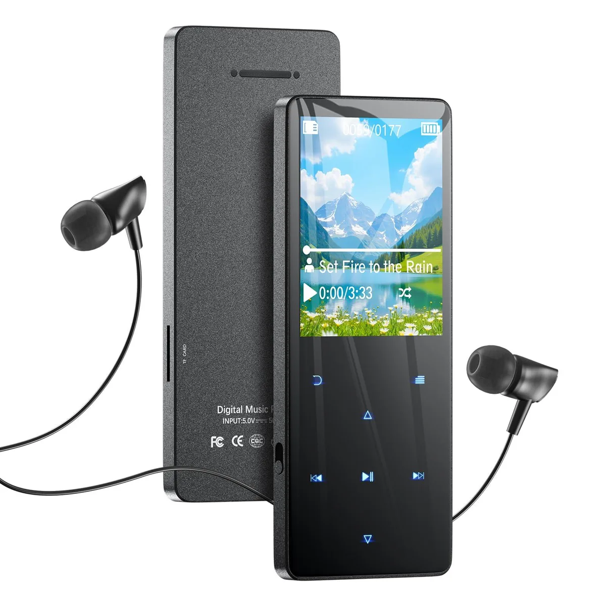  PINHUI 64GB MP3 Player Bluetooth 5.3 1.8" Black — product photo
