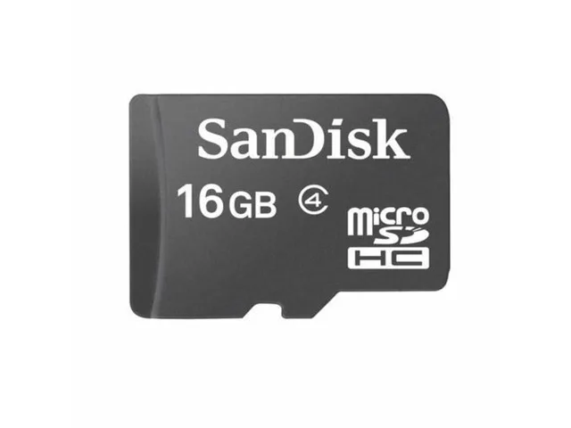 SanDisk SanDisk microSDHC 16GB x2 32GB Class 4 with SD adapter and USB 2.0 reader — product photo