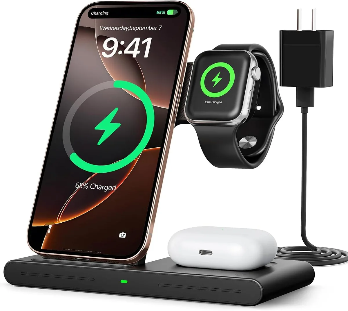 Luisport Luisport 3-in-1 Wireless Charger 2026 Travel Portable Folding — product photo