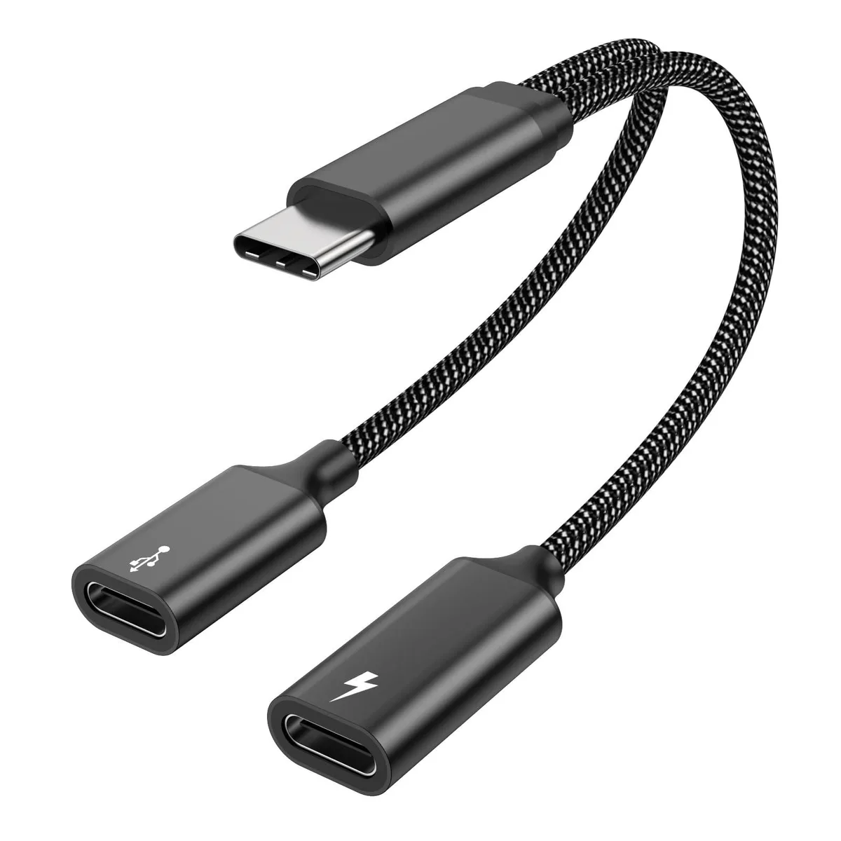  GE 001 USB C Splitter Cable 60W PD 480Mbps Black — product photo