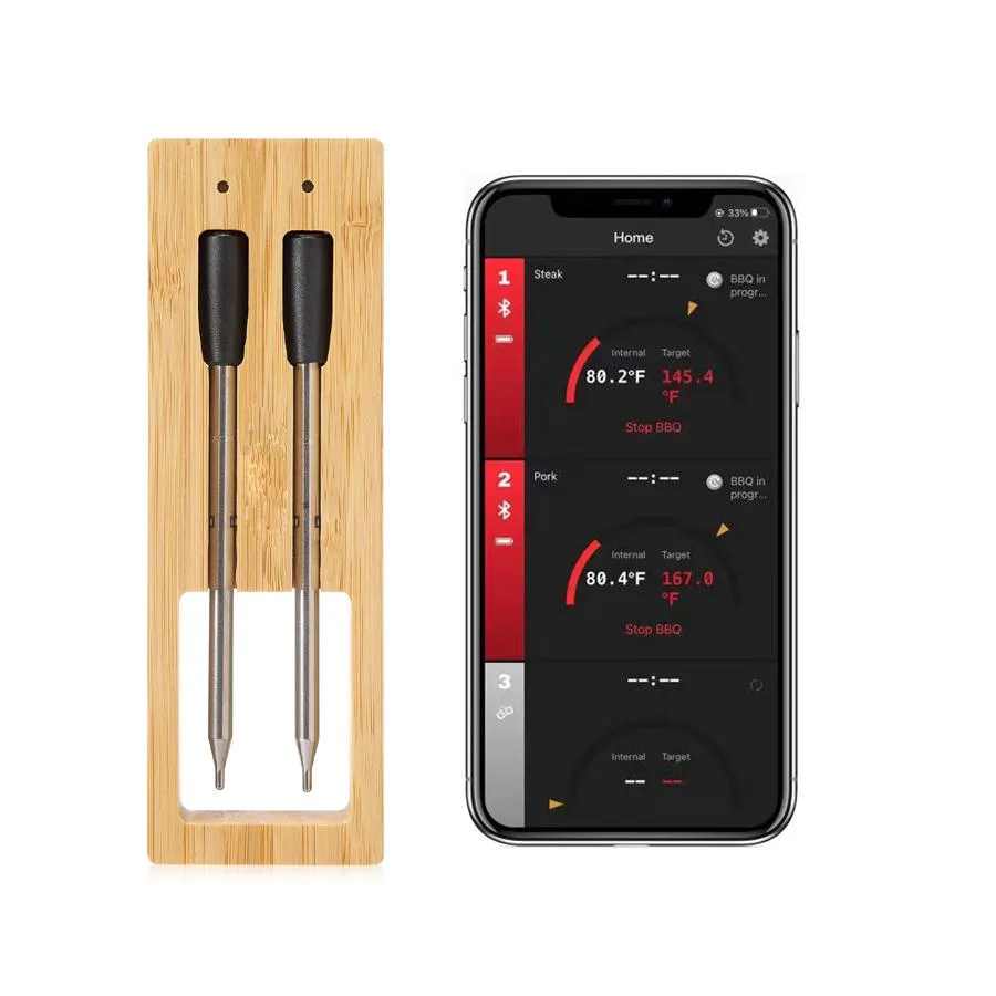 Shenzhen XiuMei garden,Ltd Shenzhen XiuMei garden,Ltd 2PIN Wireless Meat Thermometer Bluetooth 5.2 164FT — product photo