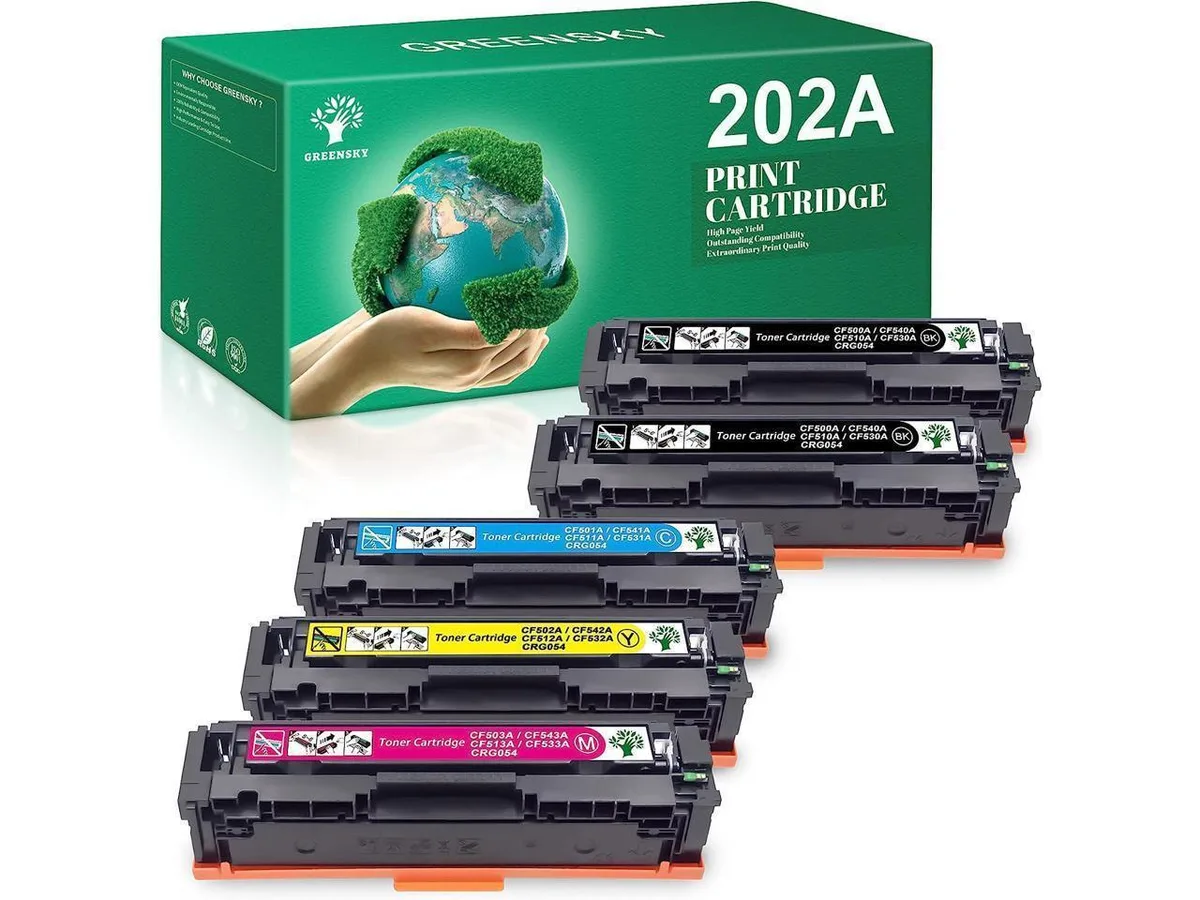 V4ink V4ink 202A CF500A 5-pack toner cartridges (2 black, cyan, yellow, magenta) — product photo