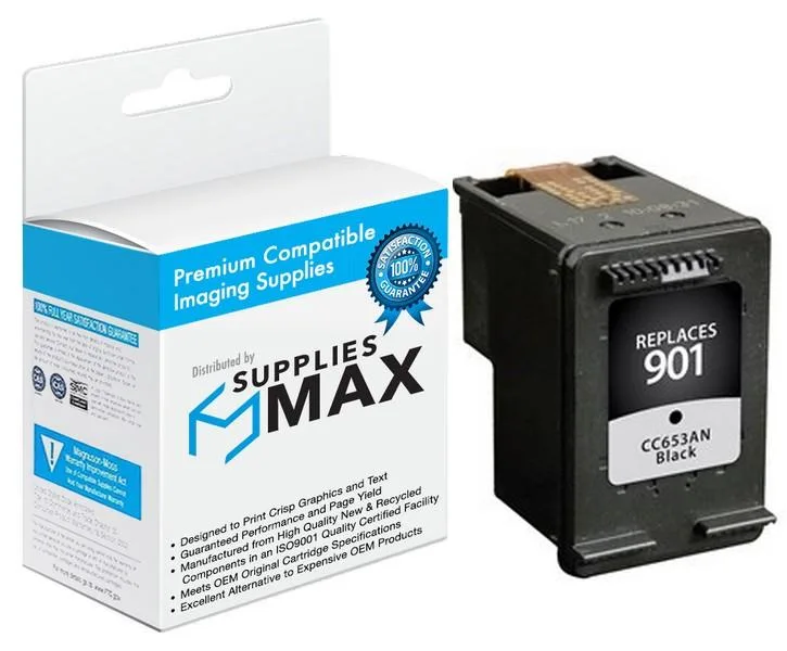 SuppliesMax SuppliesMax HP CC653AN Black Inkjet Cartridge 200 Pages — product photo