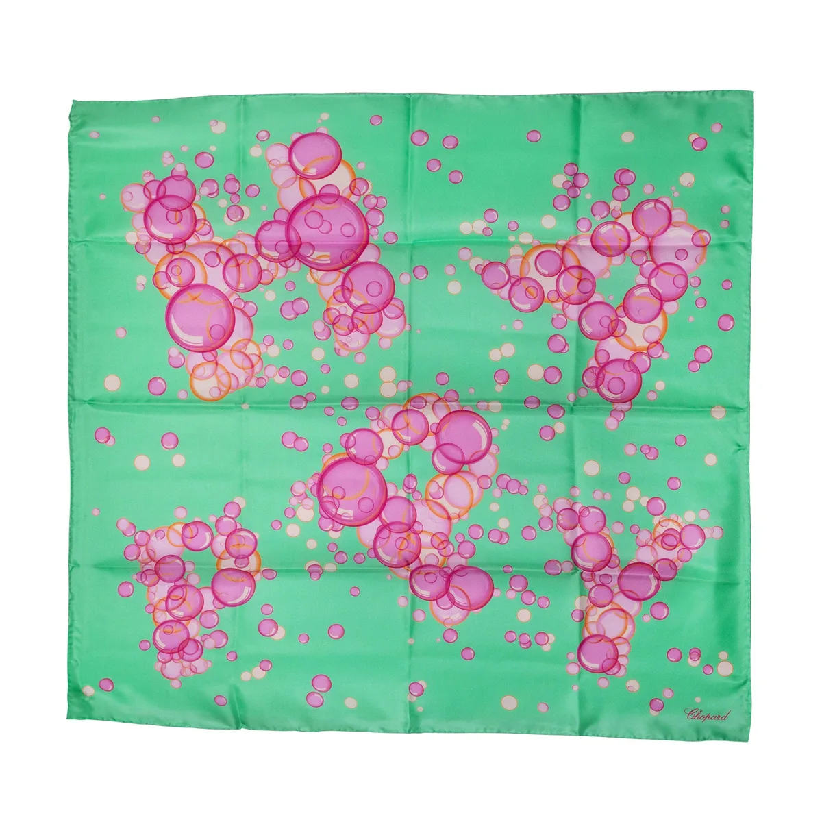Chopard Chopard Happy Bubbles Mint Green Organic Silk Twill Scarf 95002-0722 90 cm — product photo