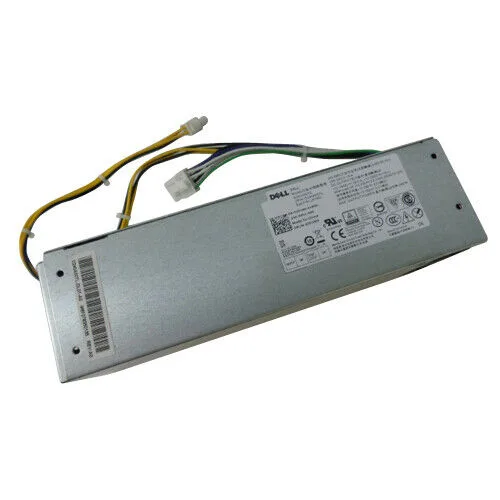 Rectangular metal power supply unit with single fan and side-mounted connectors