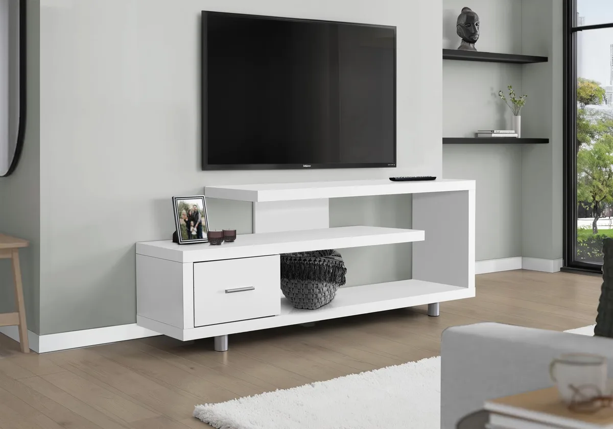 tuphen tuphen 60 Inch TV Stand White 60x16x24 Inch — product photo