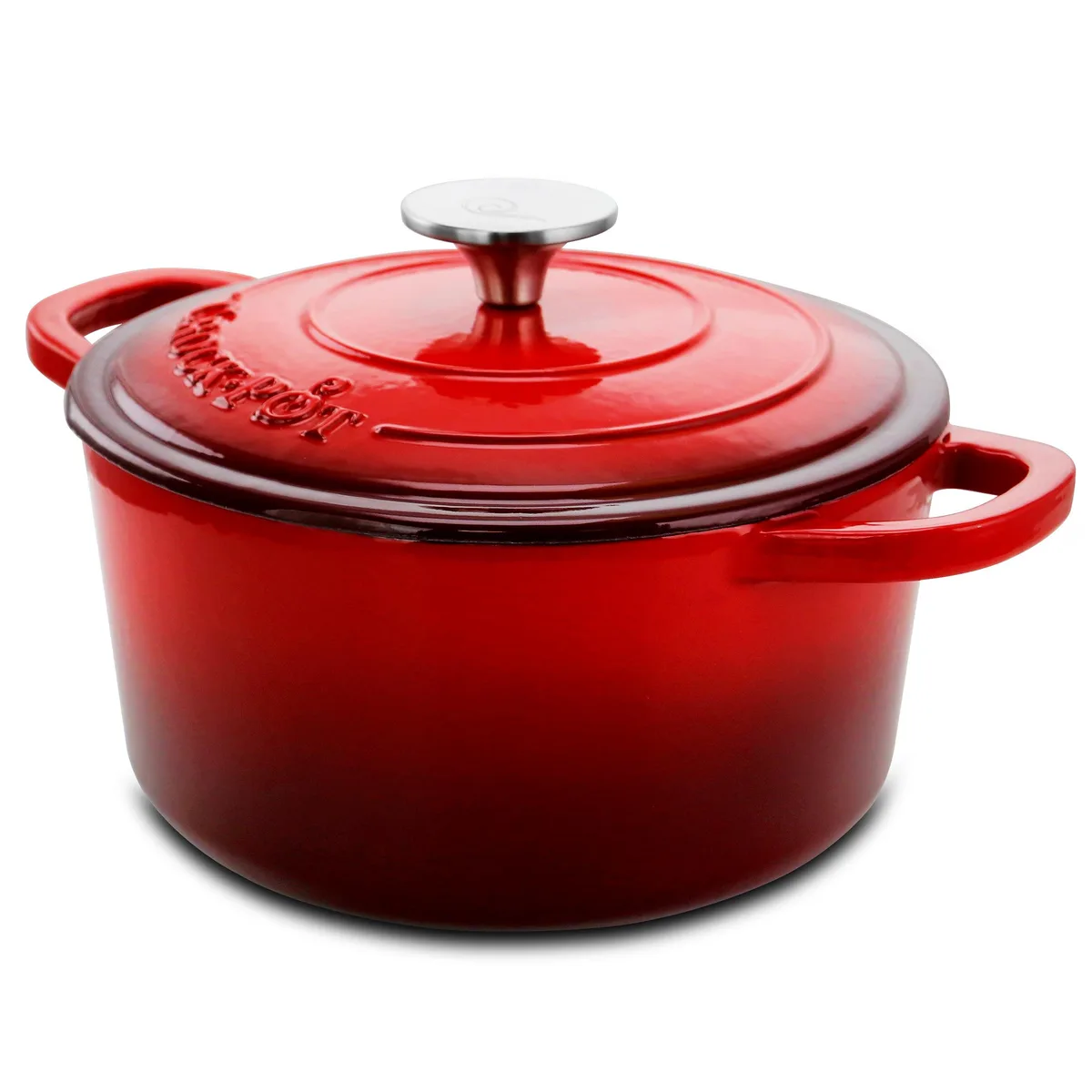 Crock-Pot Crock-Pot Artisan 3 Quart Enameled Cast Iron Casserole with Lid Gradient Red 510105675M — product photo