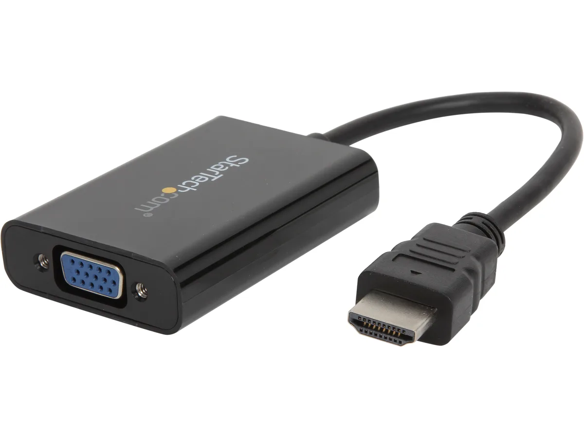 STARTECH STARTECH HD2VGAA2 HDMI to VGA audio video converter 1920 x 1200 1080p black — product photo