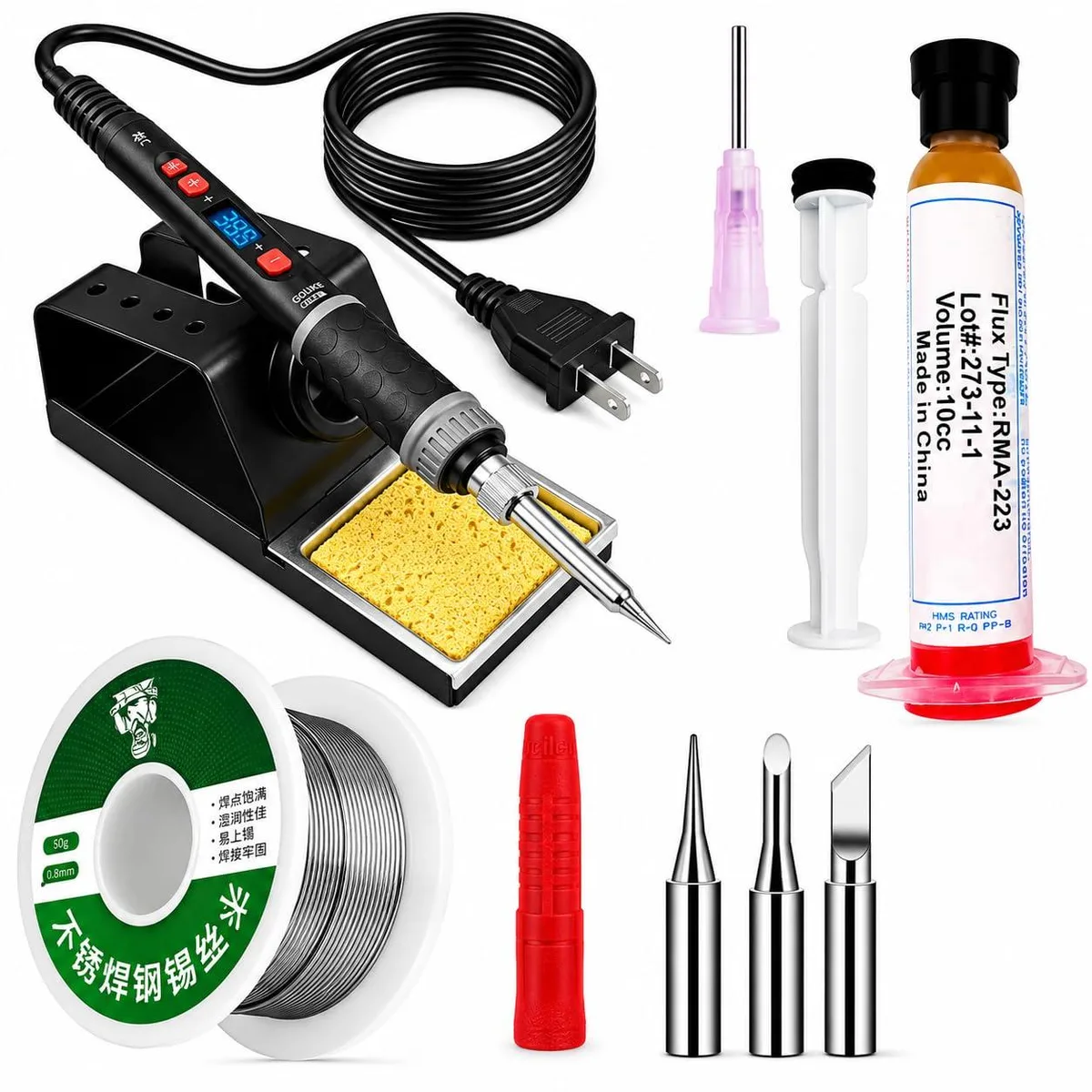 SolderAce 80W Digital LCD Soldering Kit 356°F-896°F 3 Tips — product photo