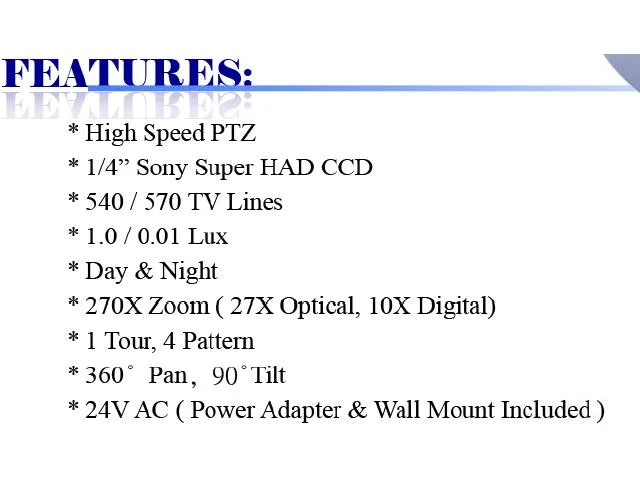Bluecctv Bluecctv BL-PT9650DN 270x zoom PTZ analog camera — product photo