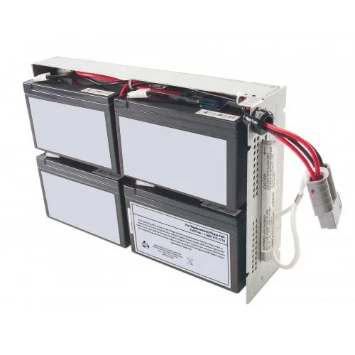 Rectangular black sealed lead-acid battery cartridge with two terminal posts