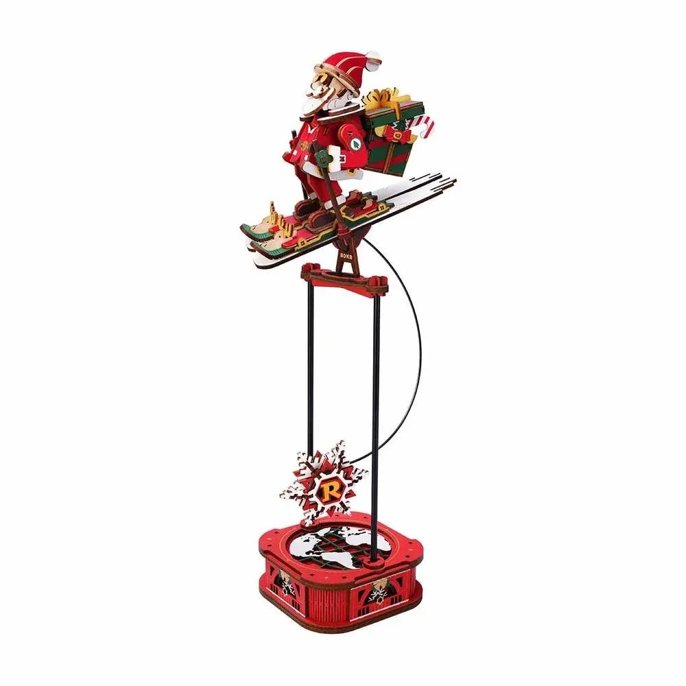 ROKR ROKR Santa on Skis Pendulum Balance DIY Stem Toy Red Green — product photo