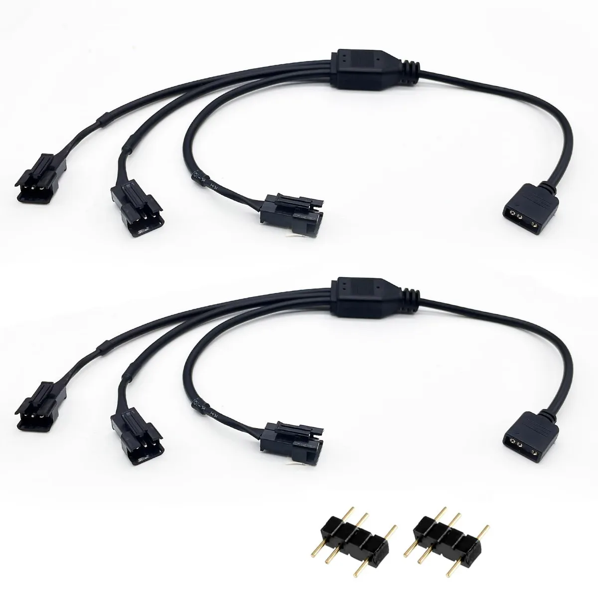 Cable Matters 1-to-3 ARGB Splitter Cable 5V 3-pin to JST SM 3Pin Male 11.8in 2-Pack — product photo