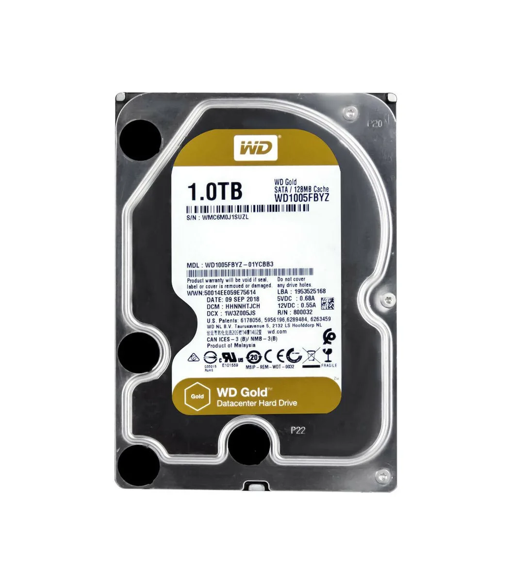 Western Digital Western Digital Gold 1TB 7200RPM SATA 128MB 512n 3.5-inch internal hard drive — product photo