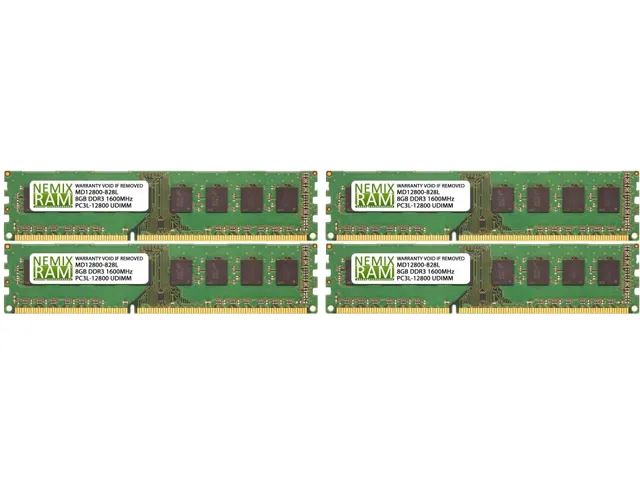 NEMIX RAM NEMIX RAM 32GB (4x8GB) DDR3 1600MHz CL11 1.35V 240-Pin UDIMM desktop RAM — product photo