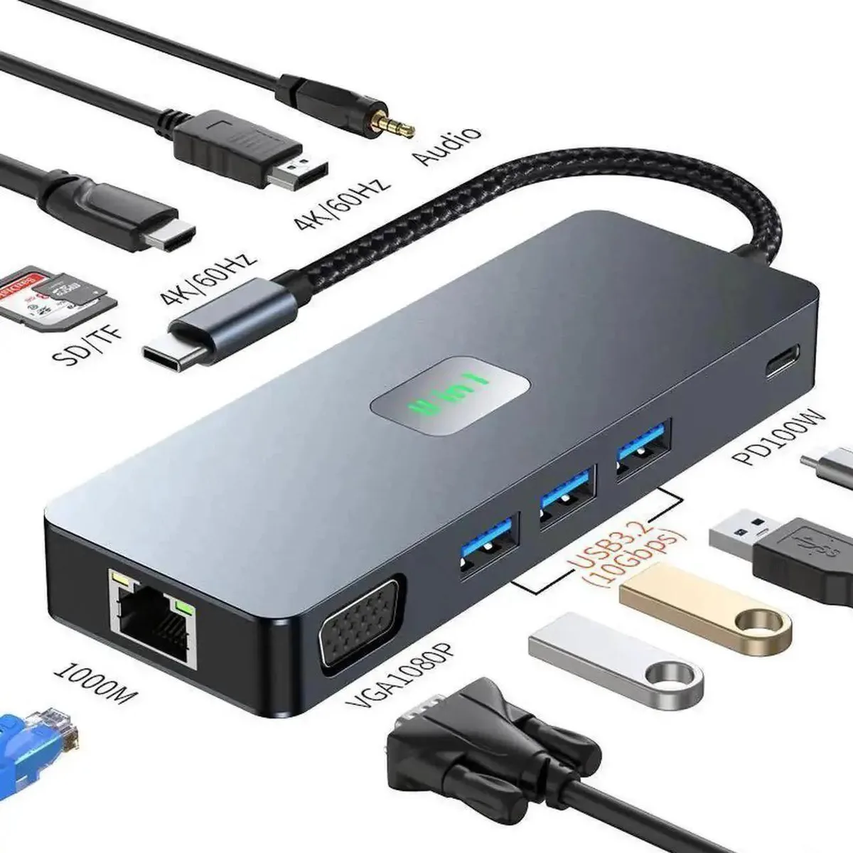 Vszerda Vszerda 11-in-1 USB-C Docking Station Triple Display 100W PD 3x10Gbps USB 3.2 — product photo