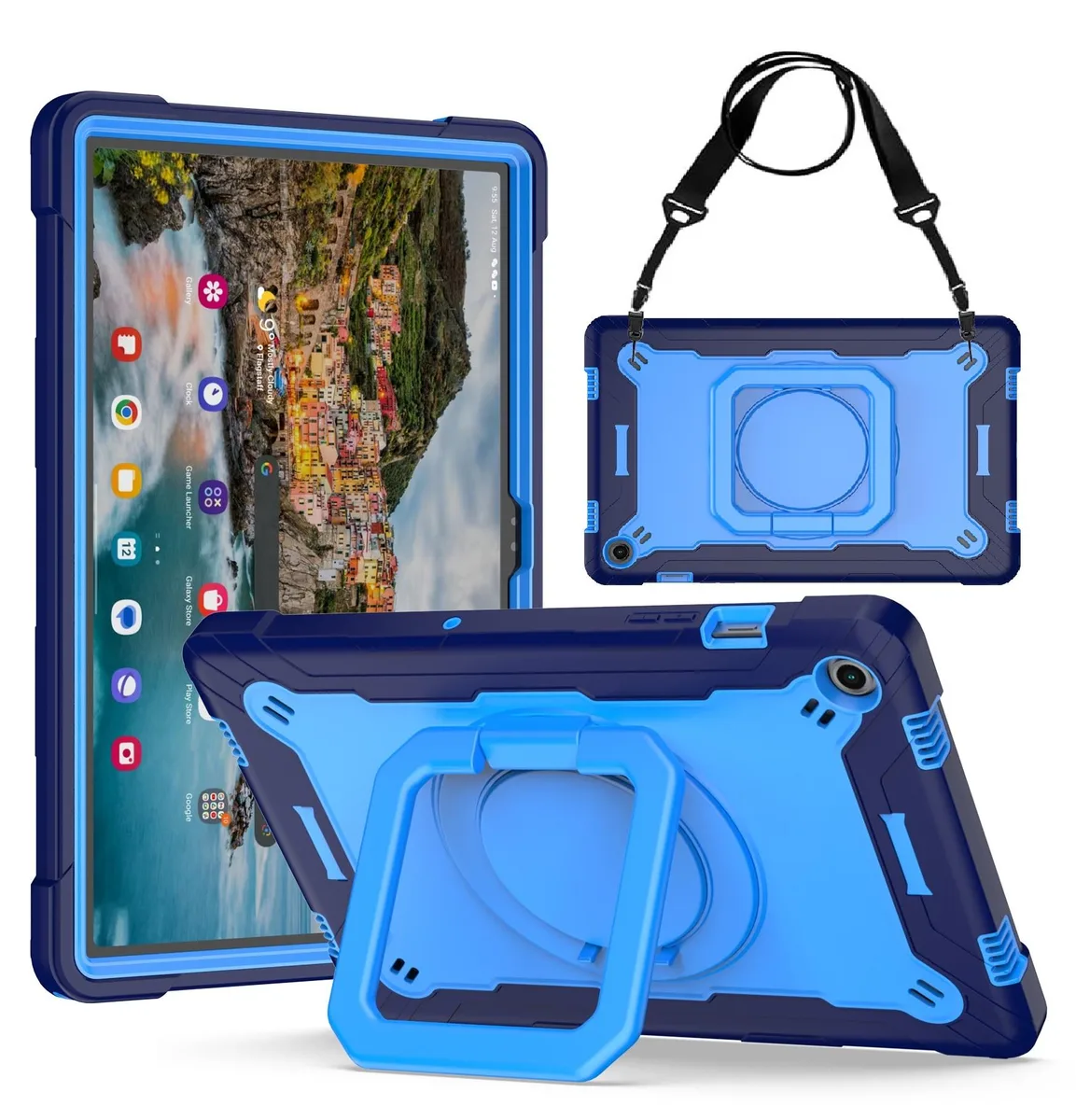 anicestore anicestore SM-X236B 11" rugged case with 360° rotating stand and shoulder strap accessory — product photo