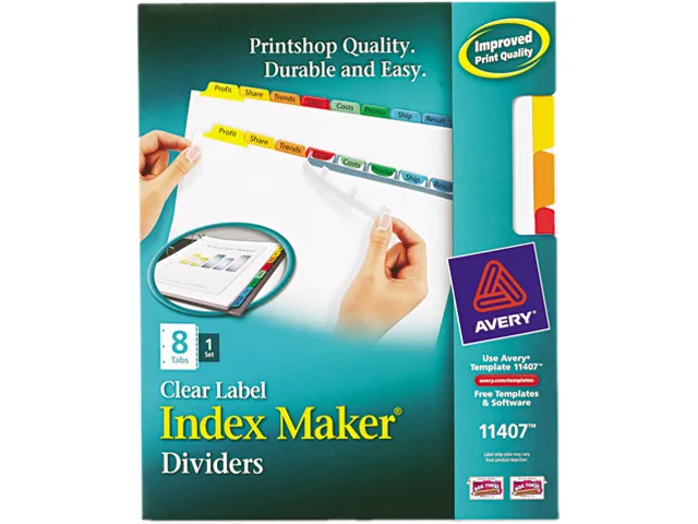 Avery Avery 11407 card filing 8-tab dividers — product photo