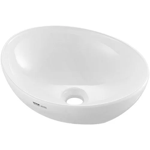 VEVOR VEVOR Oval Vessel Sink RS1011 409×341×144 mm White Ceramic — product photo