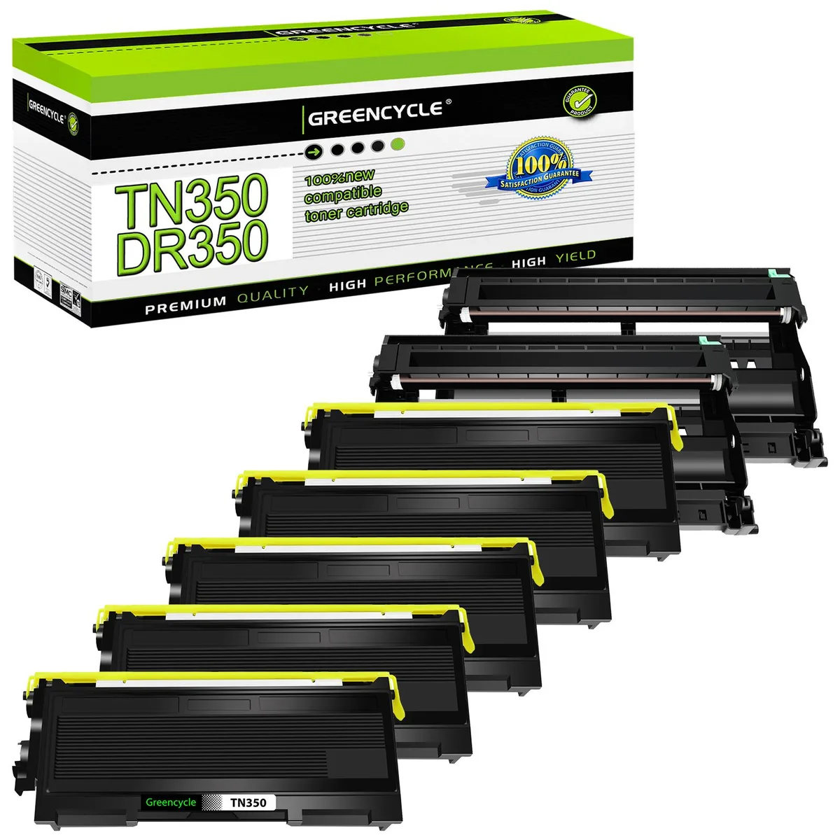 GREENCYCLE GREENCYCLE TN350 DR350 Toner Cartridge &amp; Drum Unit Set 5+2 — product photo