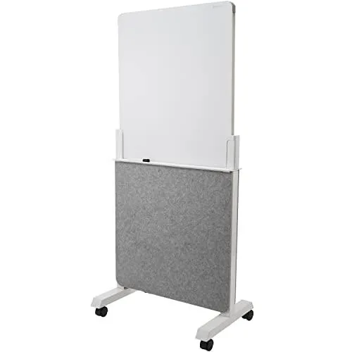 Quartet Quartet Q293066W Agile Glass Dry-Erase Easel Double-Sided Adjustable Height 25.50 x 28.88 inches — תמונת המוצר