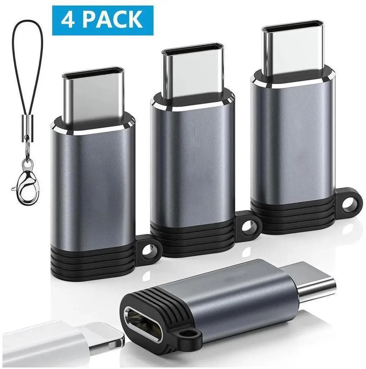 SMUGDESK SMUGDESK Lightning Female to USB-C Male Adapter 4 Pack — product photo