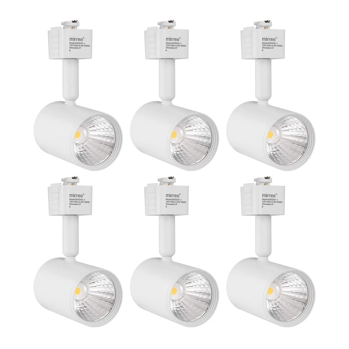  mirrea LED Track Lighting J Type 6.5W 24° 4000K Pack of 6 — product photo