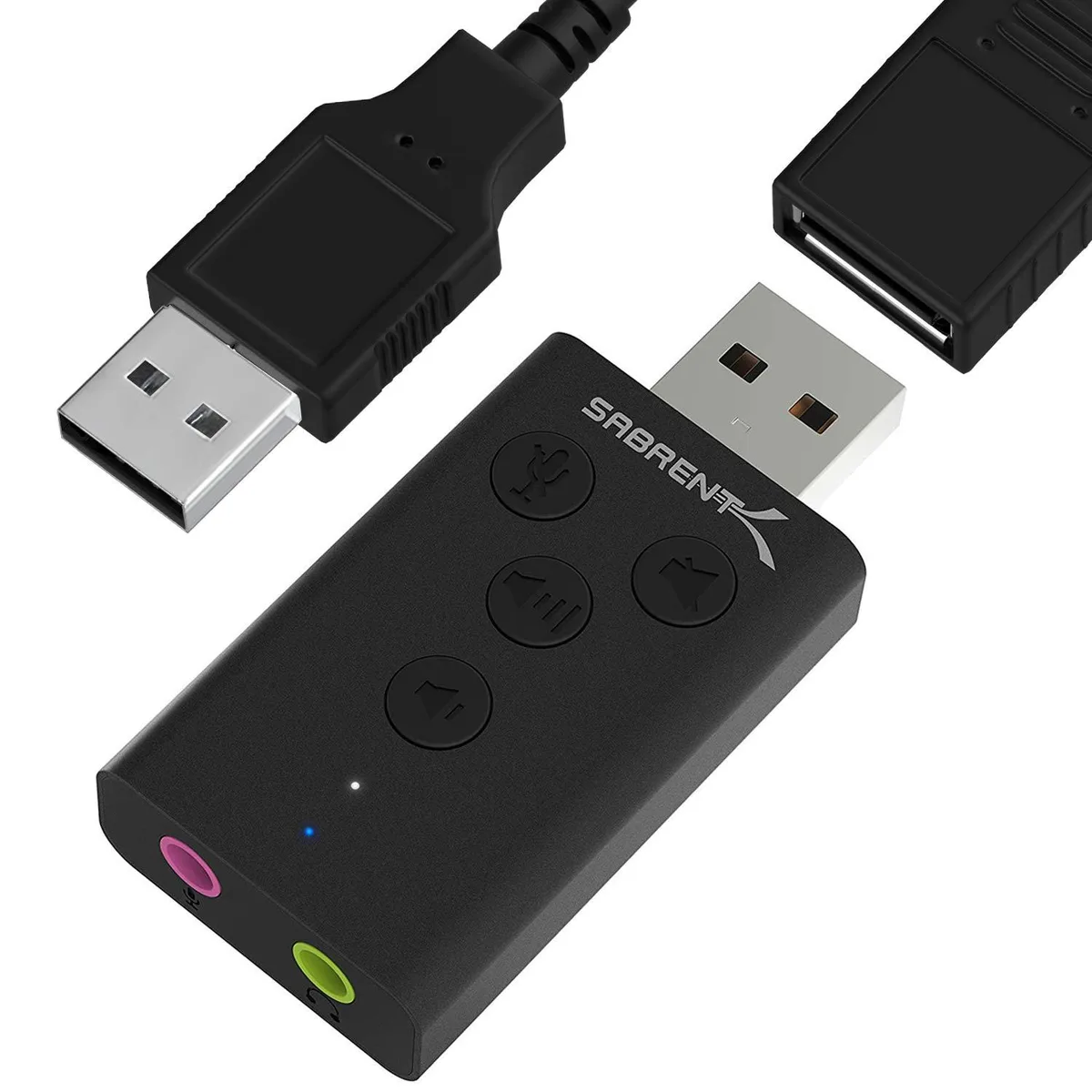 Sabrent Sabrent AU-DDAB USB 2.0 stereo sound adapter black — product photo