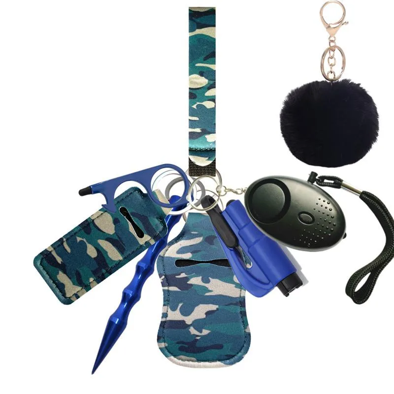 PUEZOKLY PUEZOKLY Personal Alarm Security Keychain Set 140dB Green 9pcs — product photo