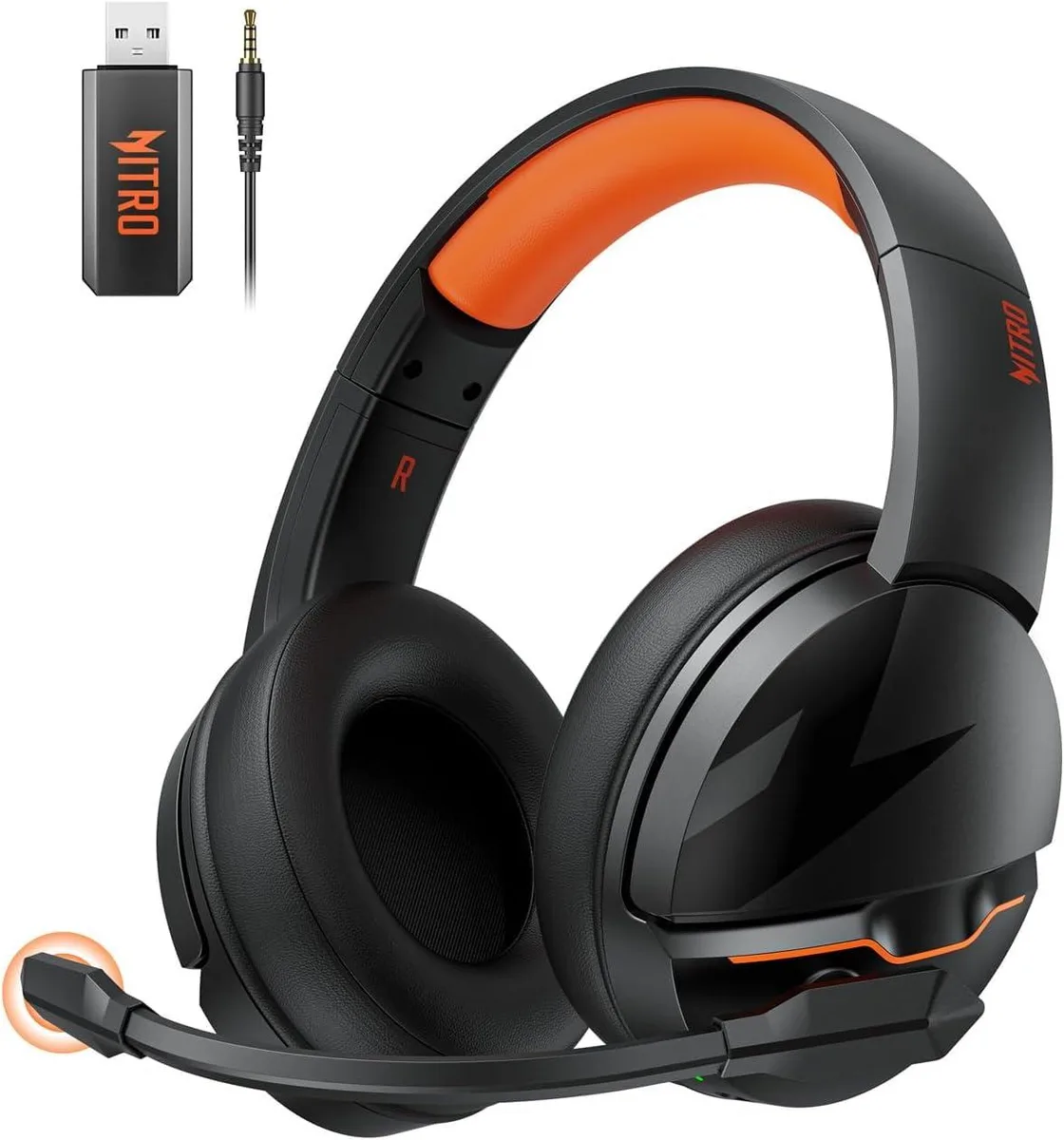  Acesori K2 Wireless Gaming Headset Orange 2.4GHz Bluetooth 5.3 50mm 100h — product photo