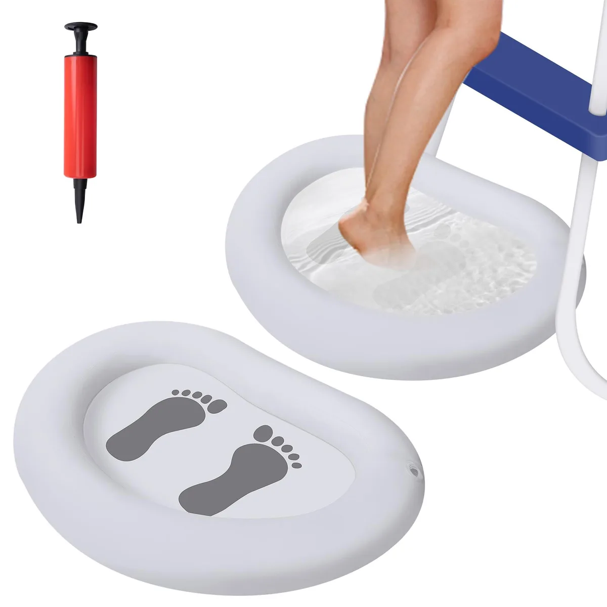  Tlswshsy 2 Pack Inflatable Foot Bath Basin White 34.6 x 25.6 x .5 in — product photo