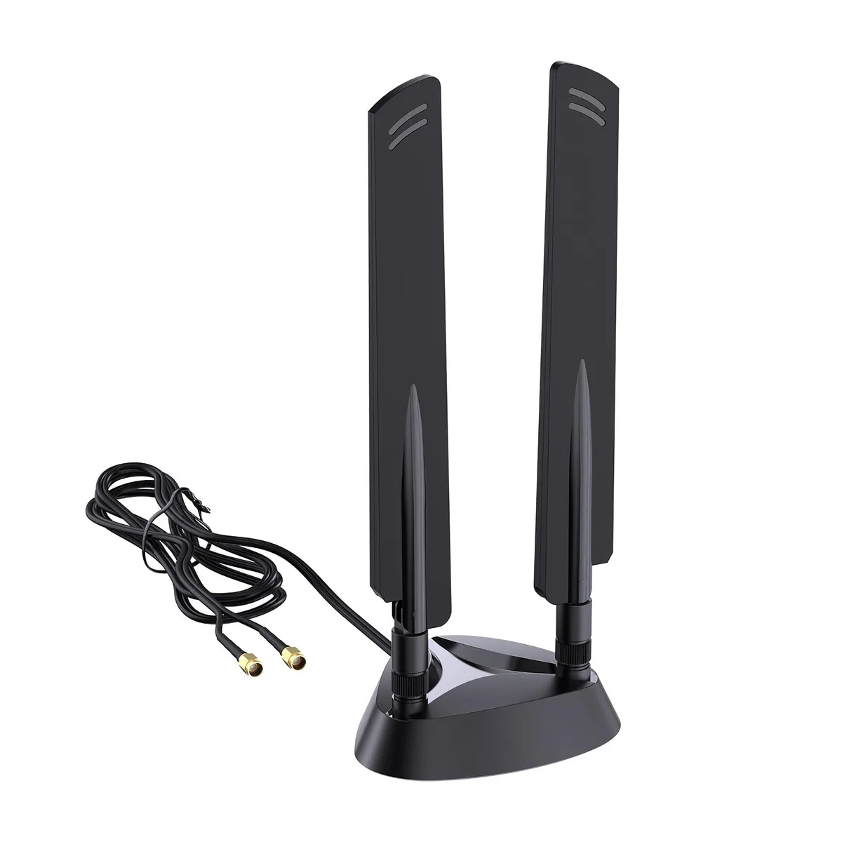  QFly Tri-Band WiFi 6e Antenna 5.0dBi 6.5ft RP-SMA Magnetic Base — product photo