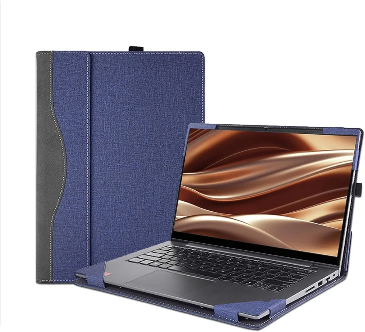 BONAEVER BONAEVER Laptop Cover Case 16 inch Blue PU Leather Hard Case 330*225*26mm 350g — product photo