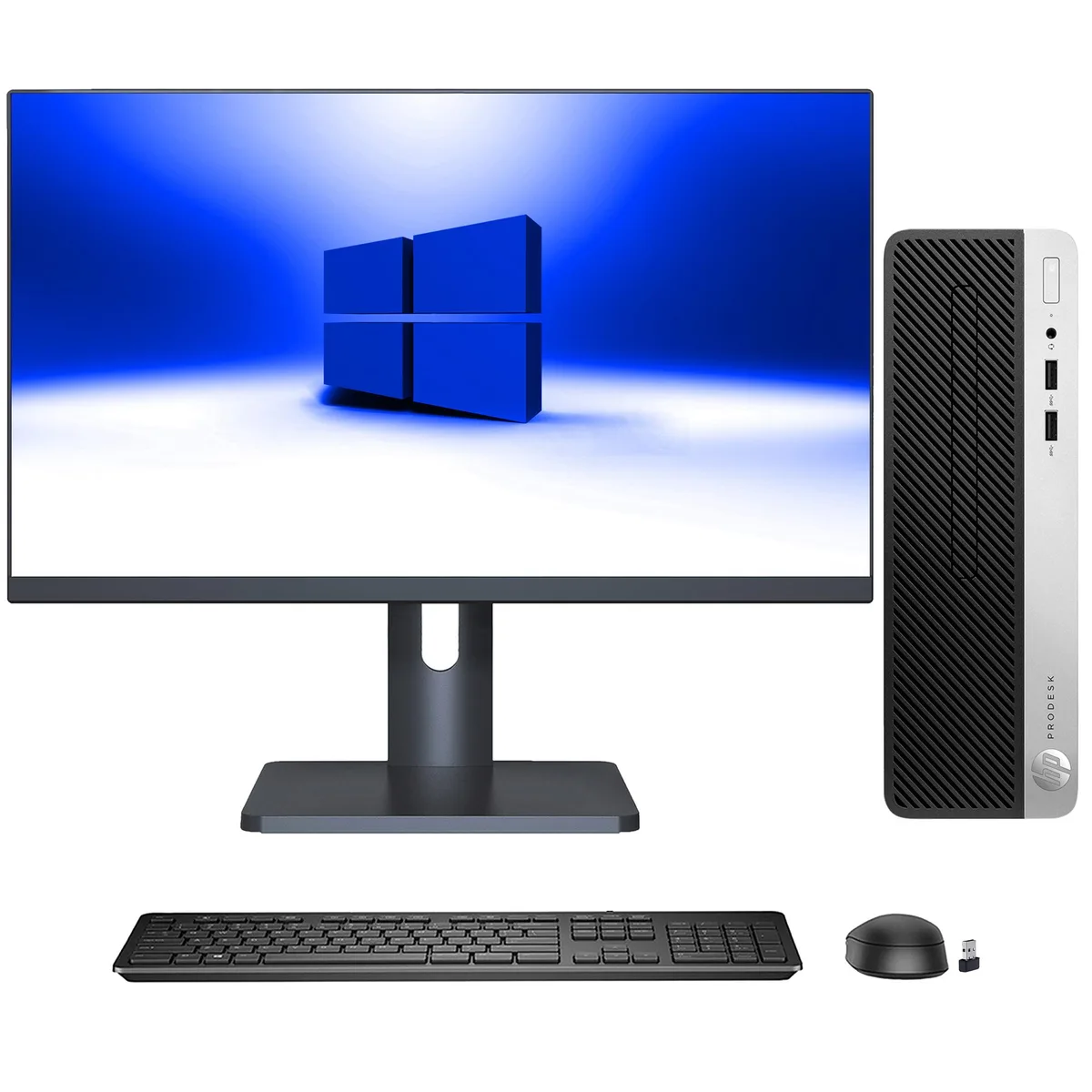HP HP ProDesk 400 G5 SFF i3-8100 16GB 256GB SSD 27" Monitor Win 11 Pro — product photo
