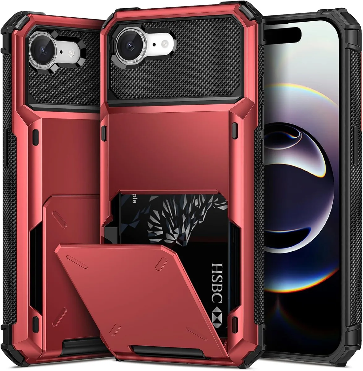 BONAEVER BONAEVER iPhone 16e 6.1 inch Wallet Case Red — product photo