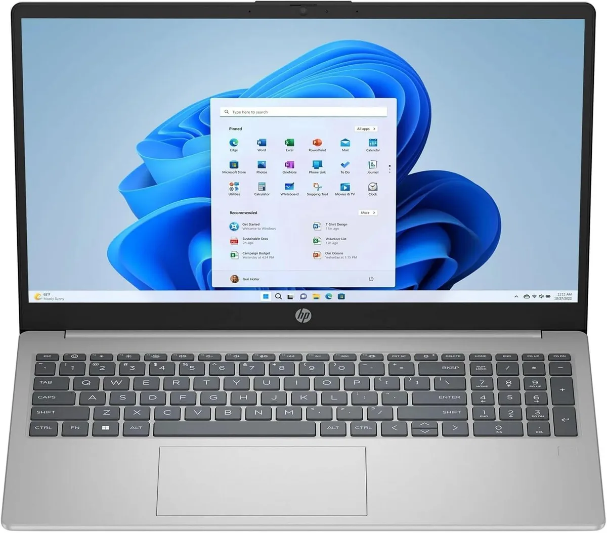 HP HP 15 Laptop 15.6" FHD Core i7-1355U 16GB 2TB SSD Windows 11 Home Silver — product photo