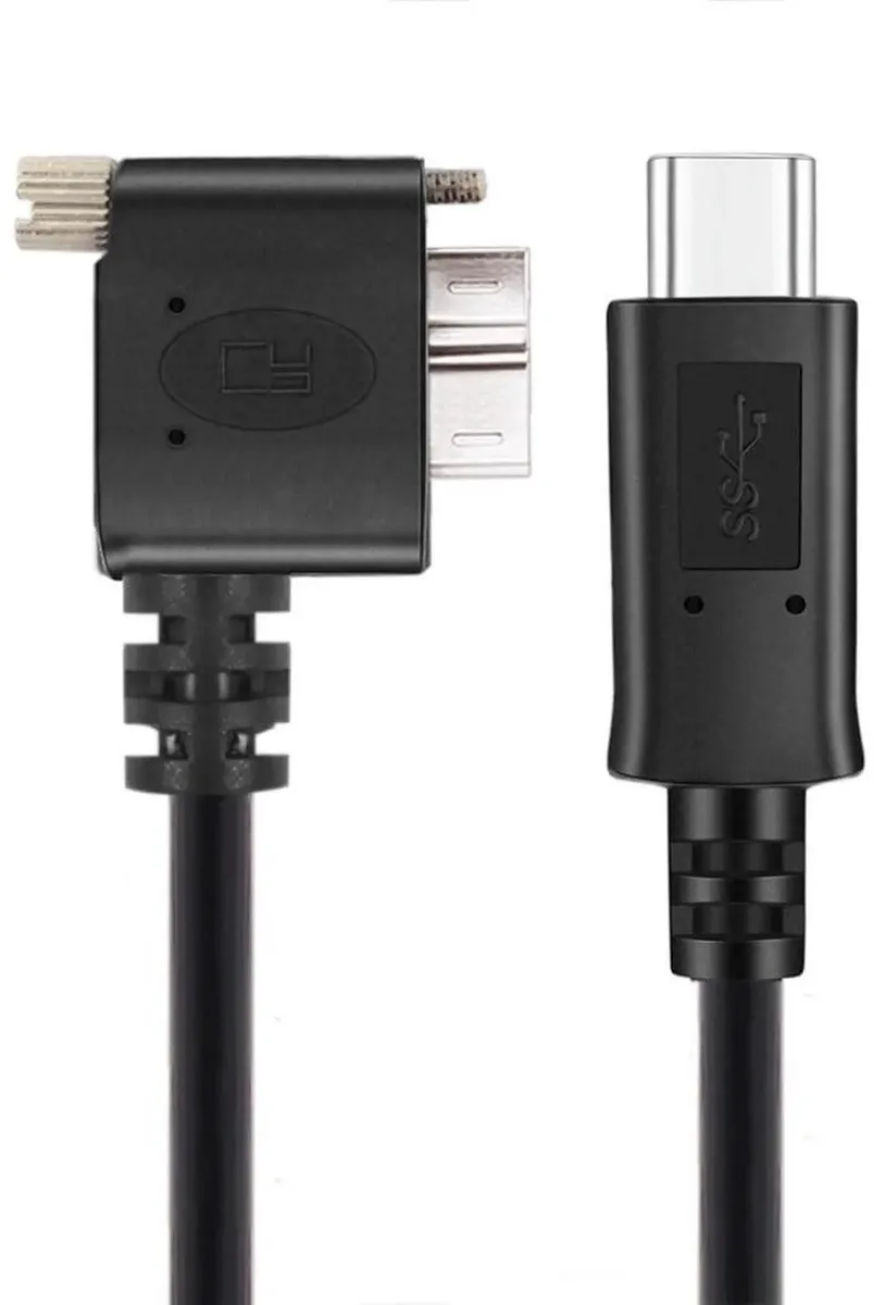 SMUGDESK SMUGDESK 90° Left-Angled USB-C to Micro USB 3.0 Cable with Screw Mount — product photo