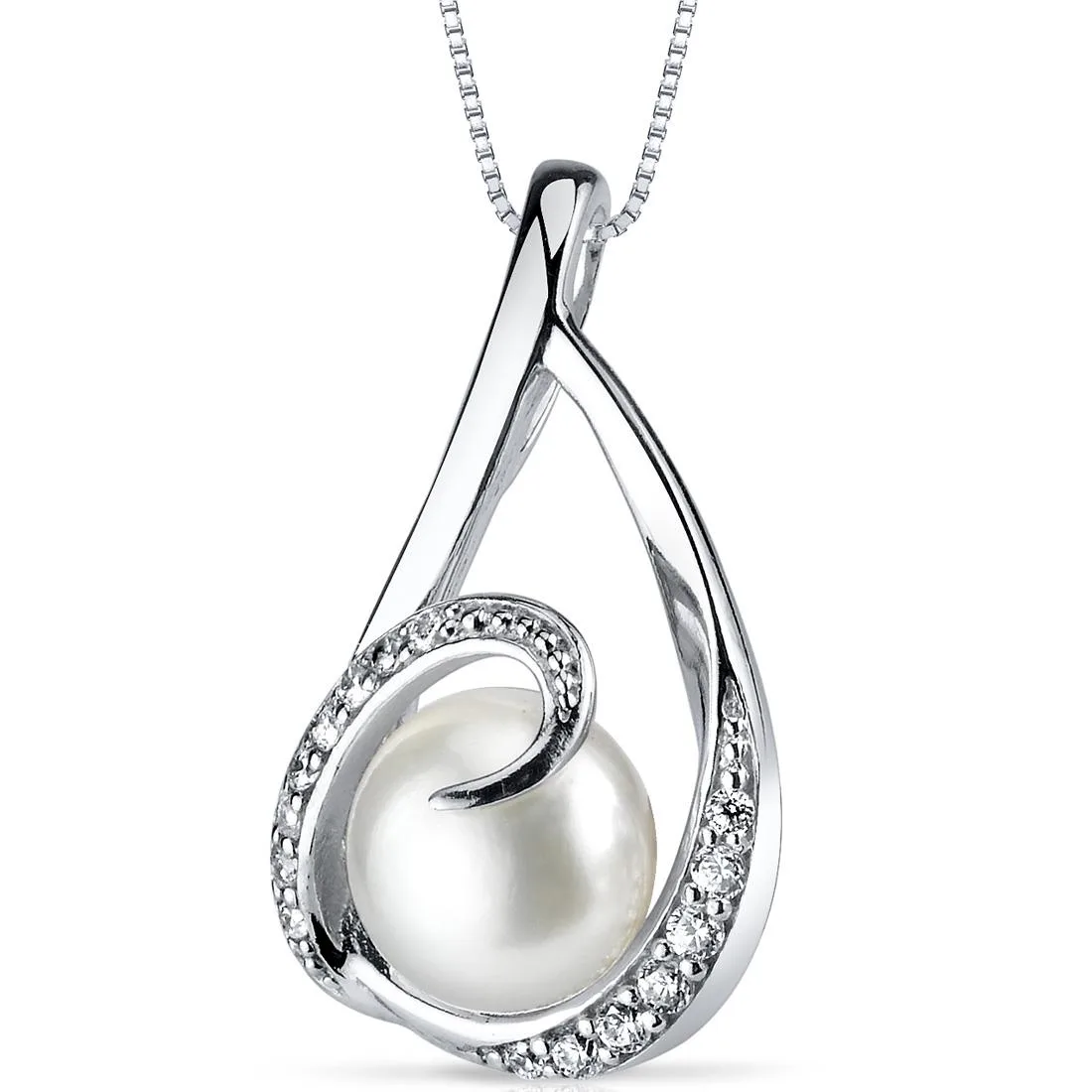 Oravo Oravo Freshwater Pearl Pendant Necklace 8.0mm 18" Sterling Silver SP10906 — product photo