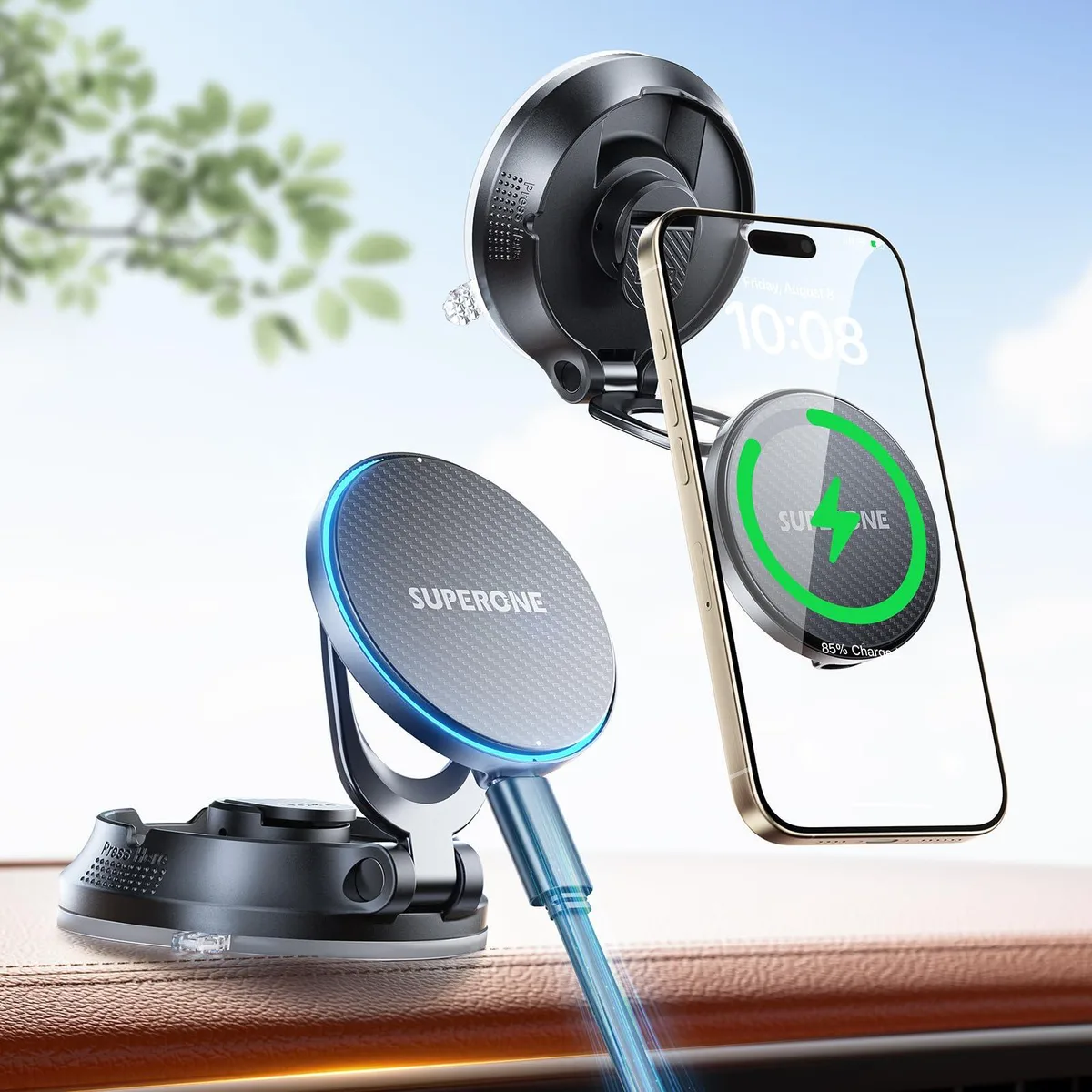  SUPERONE X11 15W MagSafe Car Mount Charger Gray — product photo